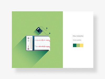 Polygraph device flat icon flat illustration lie detector polygraph tracking device vector illustration