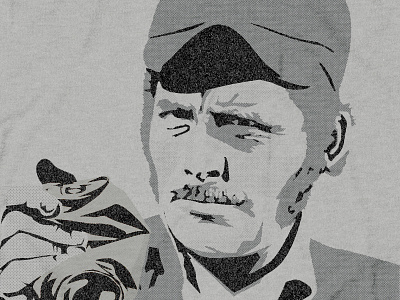 Quint half tones shirt illustration jaws movie portrait quint