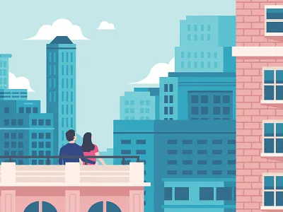 Looking city illustration