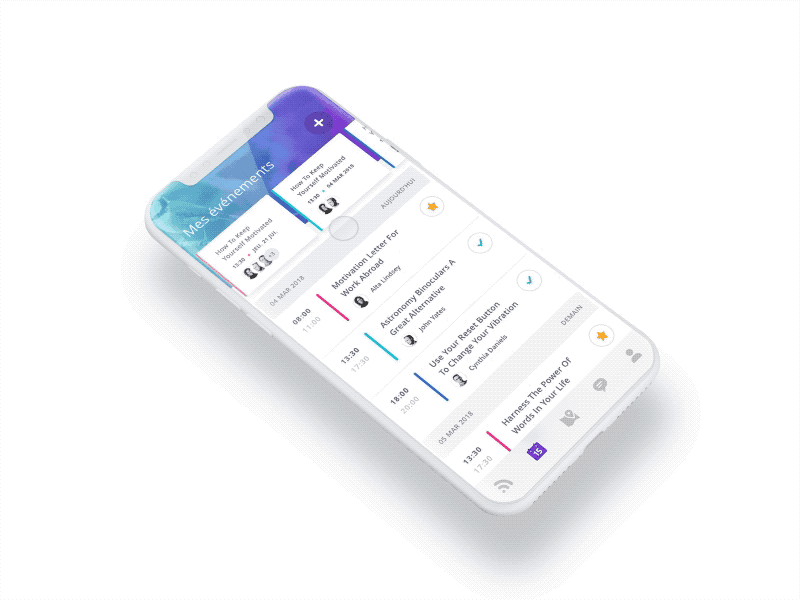 Calendar animate animate calendar event iphone principle ux x