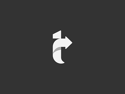 T Arrow bold letter logo mark minimal shadow symbol t type