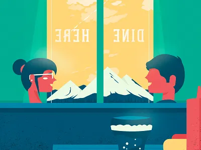 Dine date dine diner illustration view