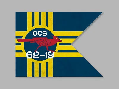 New Mexico OCS 62-19 Guidon guard guidon military national new mexico officer orange roadrunner zia