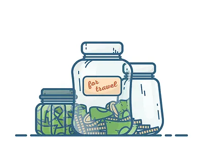 For Travel adventure cash icon illustration saving travel trip ui vector voyage