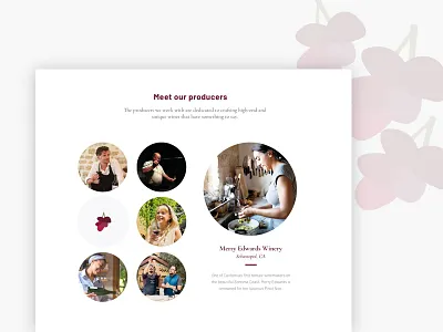 Interactive showcase for a wine club feature grapes interactive showcase wine