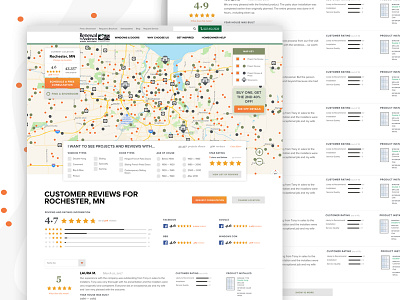 Map and Product Reviews page design map product ui ux visual design web design