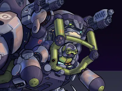 Boarding Craft APC Mecha Design Head Detail comics concept design drawing illustration illustrator mecha robot science fiction vehicle visdev visual development