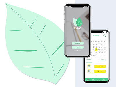 Zync branding education green ios iphone leaf logo design mobile design ui ux yellow