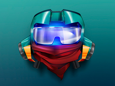 Canti 90s anime canti cool flcl foolycooly guitar head robot scarf sunglasses vector
