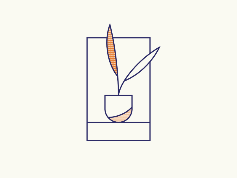 Twin Leaves animation loop minimal motion plant seamless