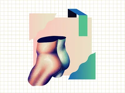 Booty booty booty booty butt gradient grid illustration shapes texture vector