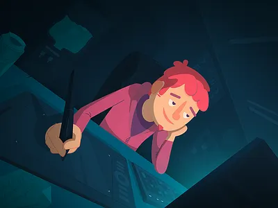 Mind Games 2d art character design flat icon illustration mind games pink hair tablet wacom working