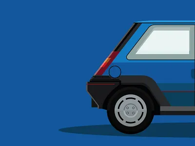 Classic 90s Renault 90s abstract blue cars flat design hatchback minimal renault retro