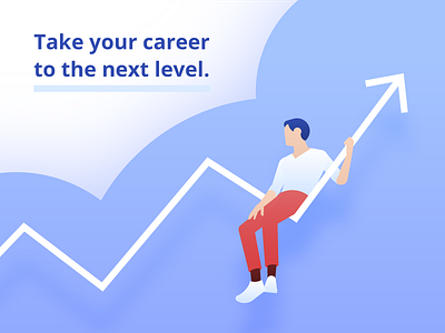 The Next Level advertising career gradient illustration rising vector