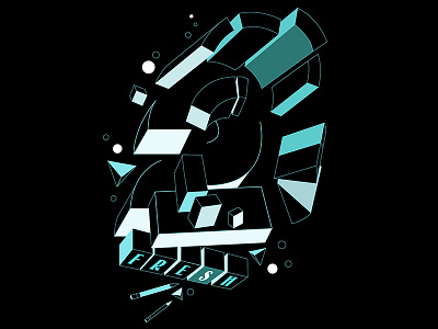 Two Fresh Creative T-Shirt Design blocks design illustration shapes sketch tshirt turqoise two
