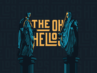 The Oh Hellos apparel band branding design identity illustration logotype poster shirt statue type typography