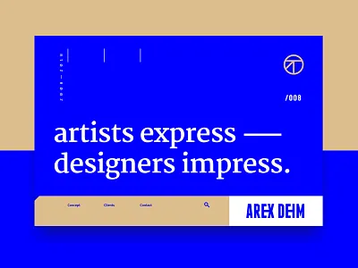 Arex Deim belief blue ideal layout motto phrase typography web