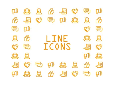 Line Icons System iconography icons line icons modules orange set icons system icons ui ux