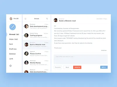 Email Application ui