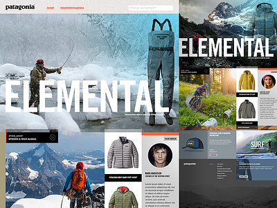 Patagonia Website Redesign adventure climbing fishing hiking mountain biking mountains nature outdoors patagonia snow surfing trees