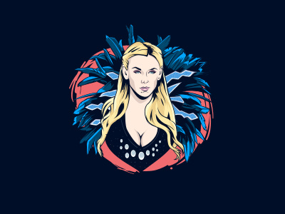 Bow down charlotte flair illustration portrait sports wrestling wwe