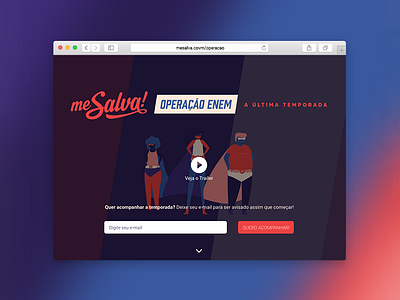 Landing Page for Study Campaign education enem illustration me salva motion study