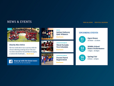 News & Events - Daily UI Challenge 094 094 dailyui eduation events news school ui website