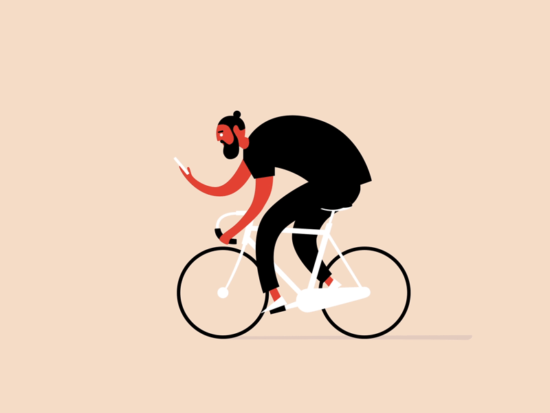 Hello Dribbble animation bicycle debut hello