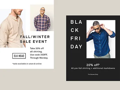 Elk Head Newsletters branding ecommerce mens fashion newsletter sale social media