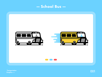 School Bus~ flat illustration school bus