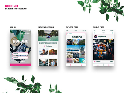 Abroad UI Screens abroad app design travel ui vacation