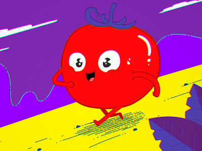 Meet El Tomato animation character gareso happy illustration motion red tomato vintage