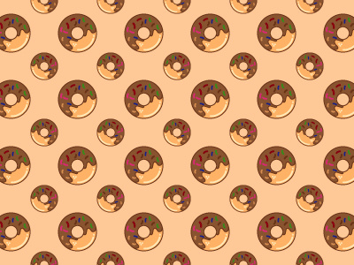 Donut Pattern 3 adobe illustrator flat design food illustration pattern seamless surface design vector wallpaper