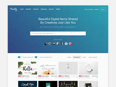 Introducing Pixelify - New Way to Share Digital Design Assets download font fonts free freebie mockup mockups new pixelify share website