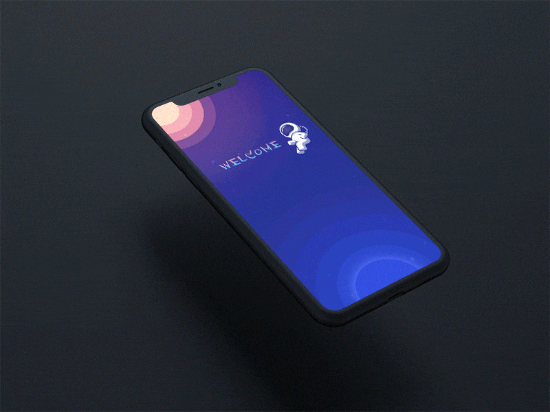 Welcome to outer space app，ui，astronaut，space