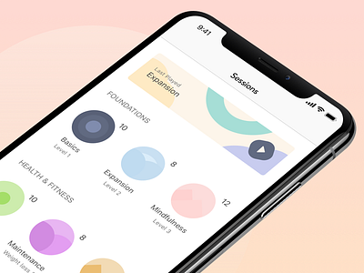 Meditation App - WIP color ios iphone x meditation mobile ux