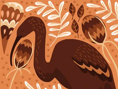 Glossy Ibis birds colourful earth folklore illustration leaves nature vector wildlife