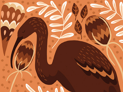 Glossy Ibis birds colourful earth folklore illustration leaves nature vector wildlife