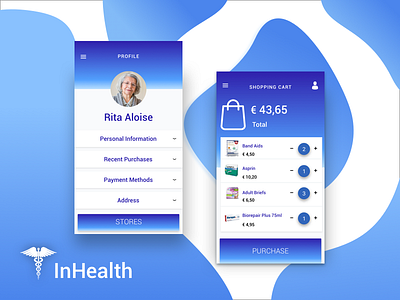 Inhealth app basic elderly flat google health ios minimal project ui ux