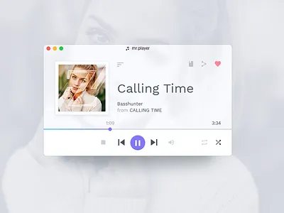 Mr. Player App application crystal flat interface material music player playlist ui user web widget
