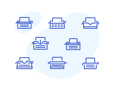 Typewriter Icons iconography icons illustration illustrator typewriter typewriters ui vector