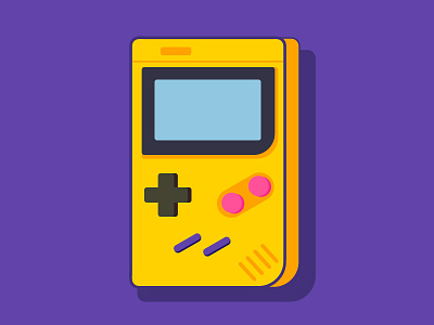 Gameboy black gameboy grey illustration pink purple retro yellow