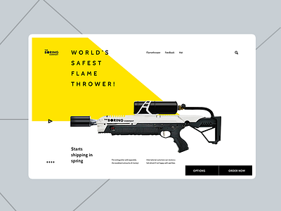 Not a flamethrower boring company concept customize design elon mask flamethrower landing page ui web