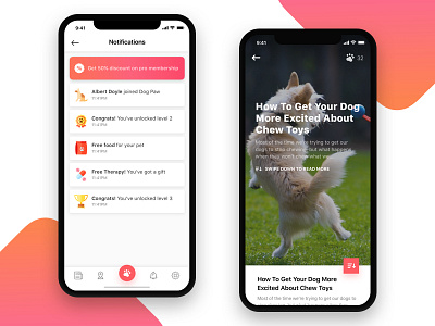 Dog Training - Notification & Task Details app award direction dog iphone x map notification task training ui ux