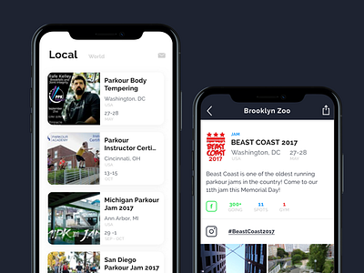 Pk Unity Events app iphonex parkour product ui