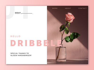 Debut debut dribbble first shot landing page thanks