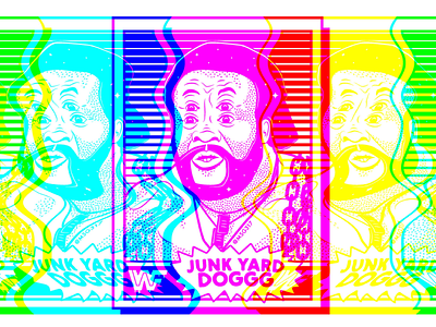 Junk Yard Dogggg beard halftone junkyarddog jyd msg317 prowrestling relief space tradingcard wwf