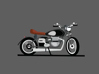 I can't remember what model this bike is bike flat harley illo illustration motorbike streetbike vintage