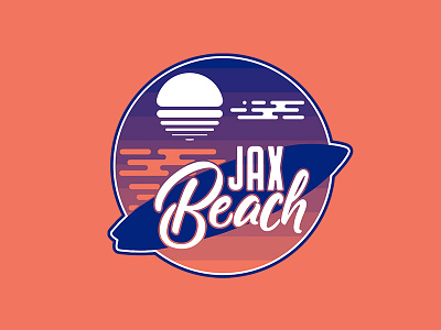 Jax Beach adobe badge beach design dribbble flat design illustrator jacksonville jax logo photoshop