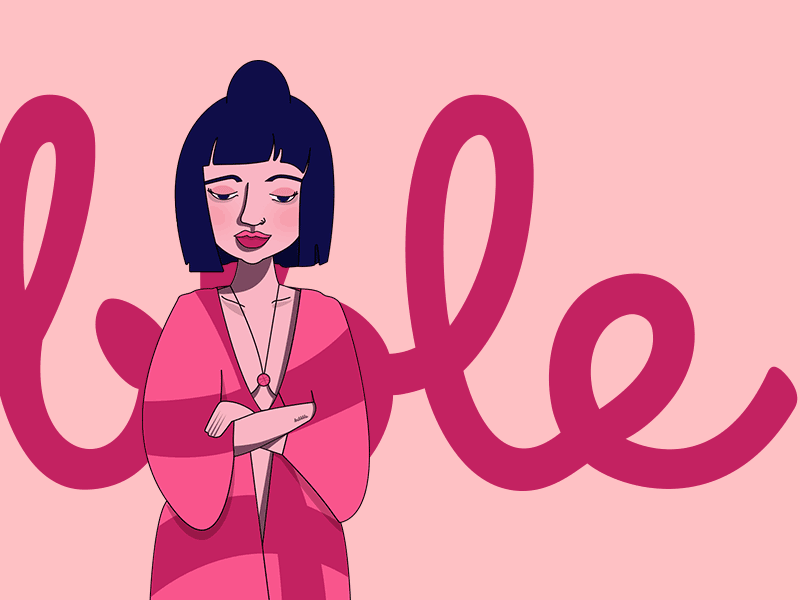 Hello Dribble Loz clothing dribbble gif hello illustration pink vector